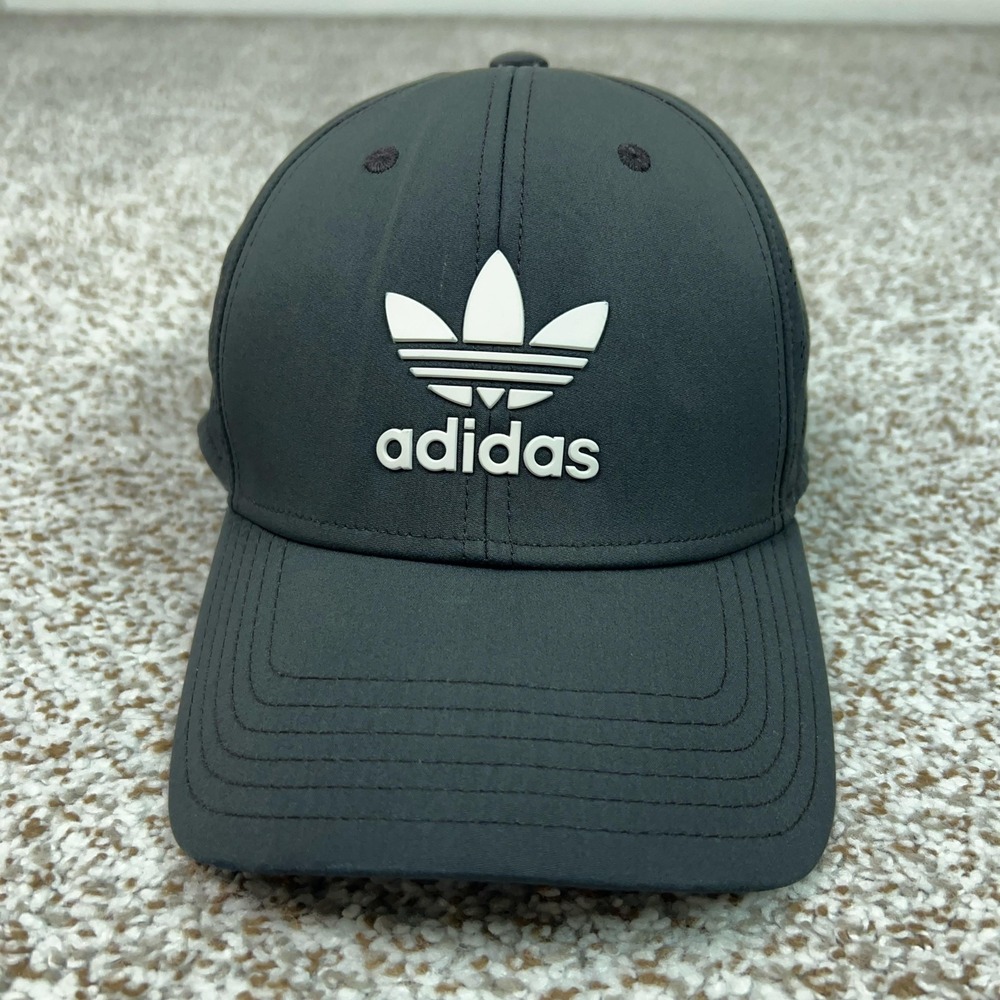 Adidas Mens Hat Cap Snapback One Size Black Trefoil Logo Casual Sports Dad Logo